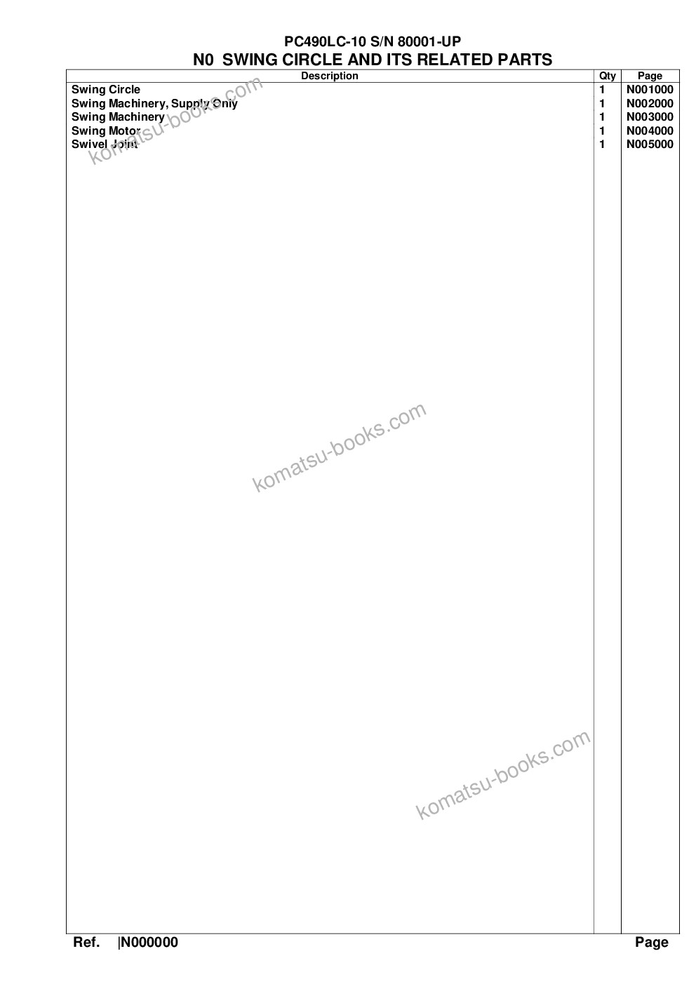 Komatsu pc490lc-10 s/n 80001-up Parts catalog cover Page 10 Komatsu pc490lc-10 s/n 80001-up Parts catalog cover Page 10