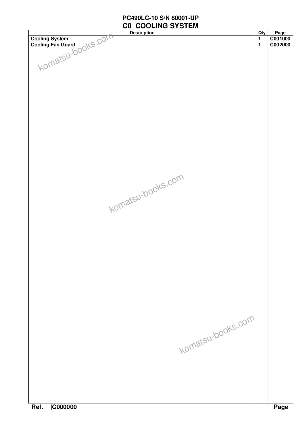 Komatsu pc490lc-10 s/n 80001-up Parts catalog cover Page 3 Komatsu pc490lc-10 s/n 80001-up Parts catalog cover Page 3
