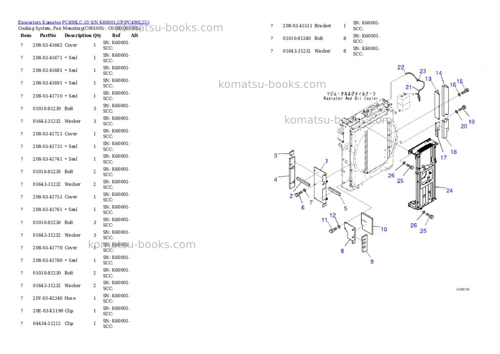Komatsu pc490lc-10 s/n k60001-up Parts catalog cover Page 10 Komatsu pc490lc-10 s/n k60001-up Parts catalog cover Page 10