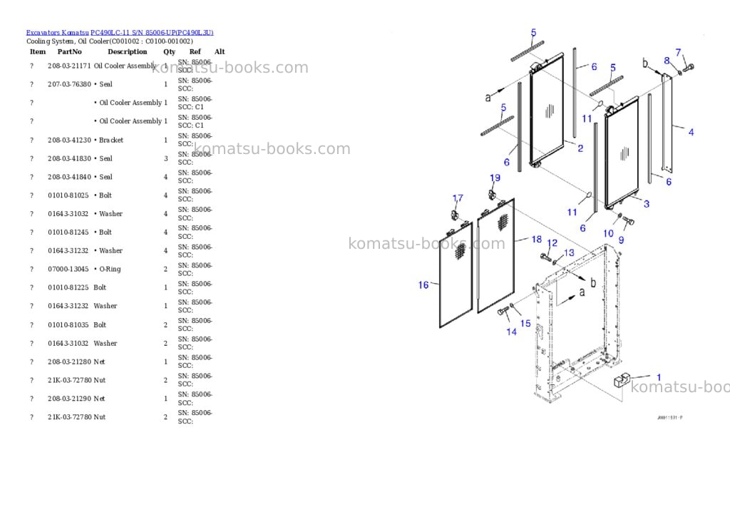 Komatsu pc490lc-11 s/n 85006-up Parts catalog cover Page 10 Komatsu pc490lc-11 s/n 85006-up Parts catalog cover Page 10