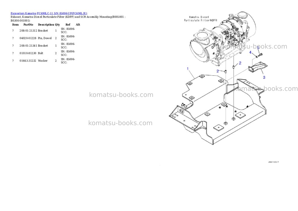 Komatsu pc490lc-11 s/n 85006-up Parts catalog cover Page 5 Komatsu pc490lc-11 s/n 85006-up Parts catalog cover Page 5
