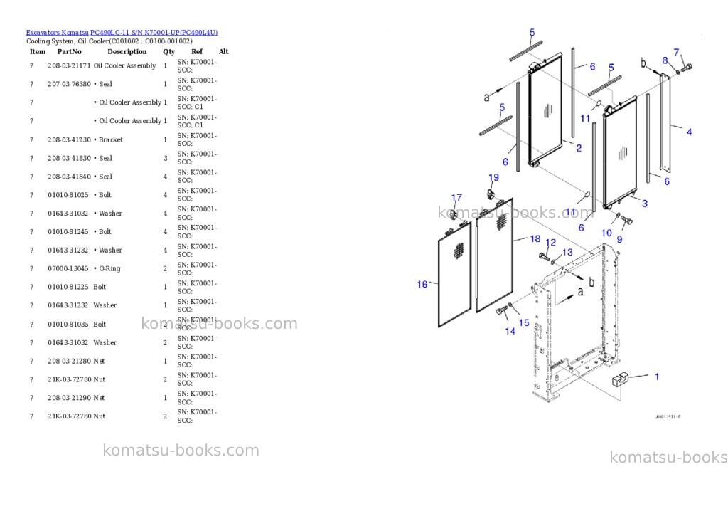Komatsu pc490lc-11 s/n k70001-up Parts catalog cover Page 10 Komatsu pc490lc-11 s/n k70001-up Parts catalog cover Page 10