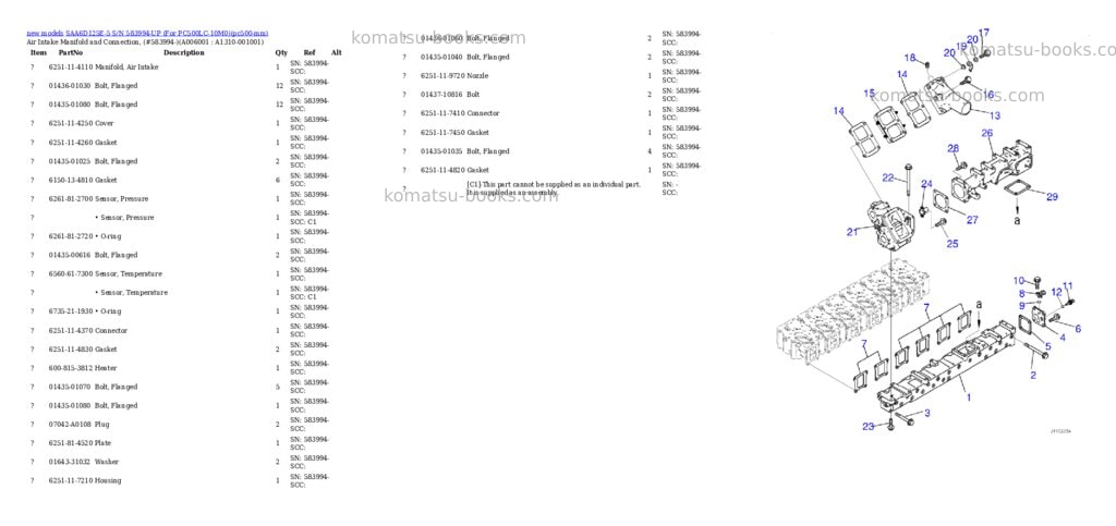 Komatsu SAA6D125E-5 S/N 583994-UP (For PC500LC-10M0) Parts catalog cover Page 5