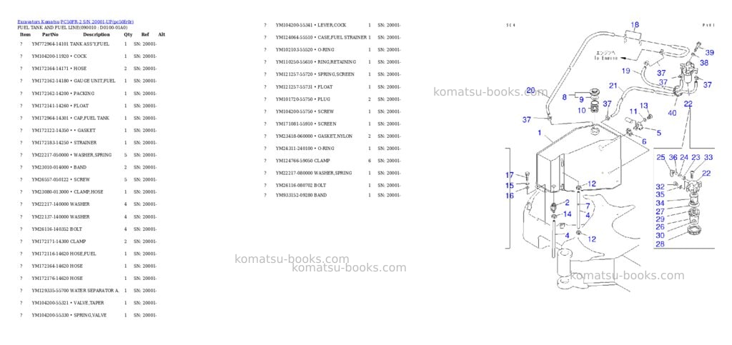 Komatsu pc50fr-2 s/n 20001-up Parts catalog cover Page 4 Komatsu pc50fr-2 s/n 20001-up Parts catalog cover Page 4