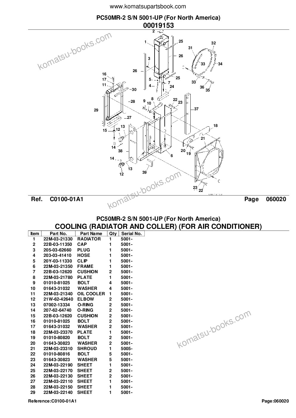 Komatsu PC50MR-2 S/N 5001-UP (For North America) Parts catalog cover Page 10