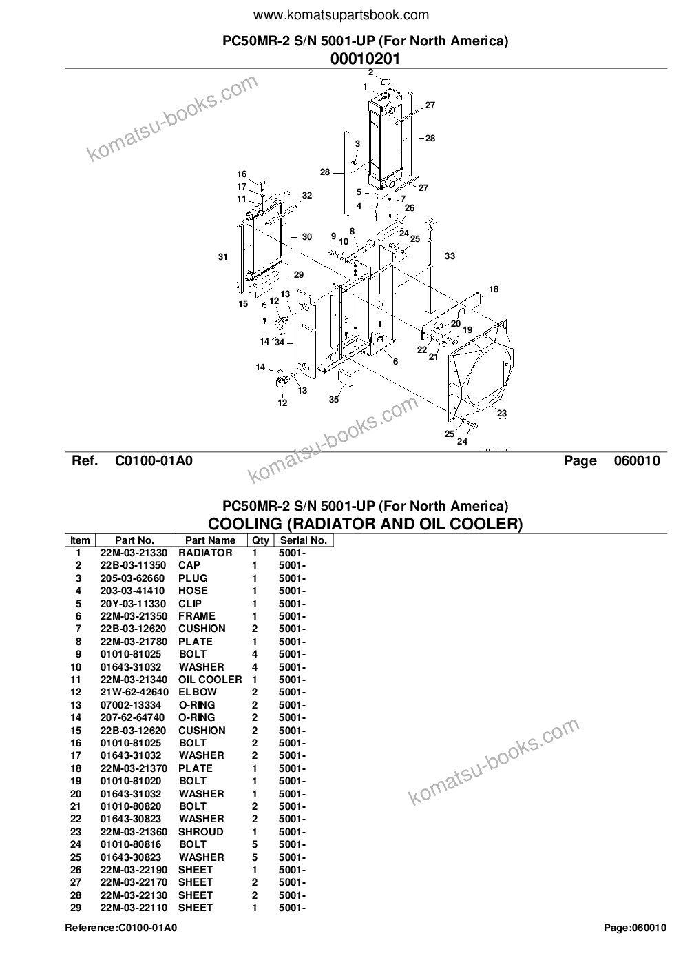 Komatsu PC50MR-2 S/N 5001-UP (For North America) Parts catalog cover Page 8