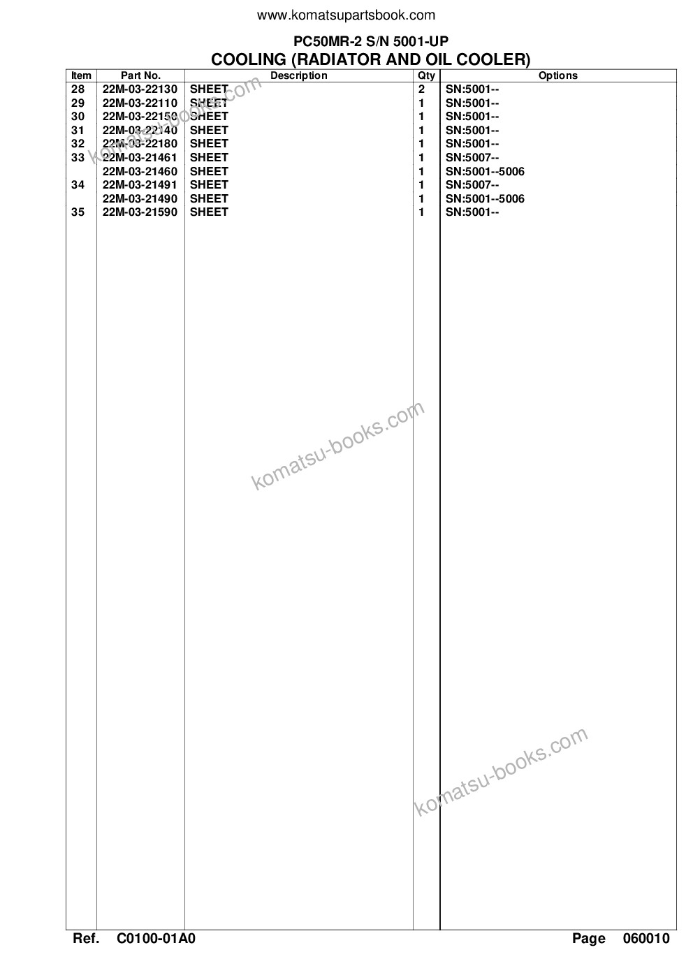 Komatsu pc50mr-2 s/n 5001-up oversea spec. Parts catalog cover Page 10 Komatsu pc50mr-2 s/n 5001-up oversea spec. Parts catalog cover Page 10