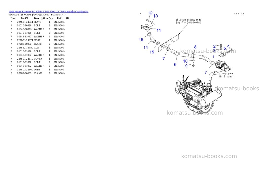 Komatsu PC50MR-2 S/N 5001-UP (For Australia) Parts catalog cover Page 2 Komatsu PC50MR-2 S/N 5001-UP (For Australia) Parts catalog cover Page 2
