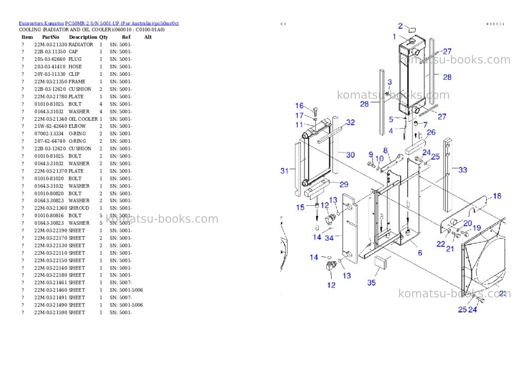 Komatsu PC50MR-2 S/N 5001-UP (For Australia) Parts catalog cover Page 4 Komatsu PC50MR-2 S/N 5001-UP (For Australia) Parts catalog cover Page 4