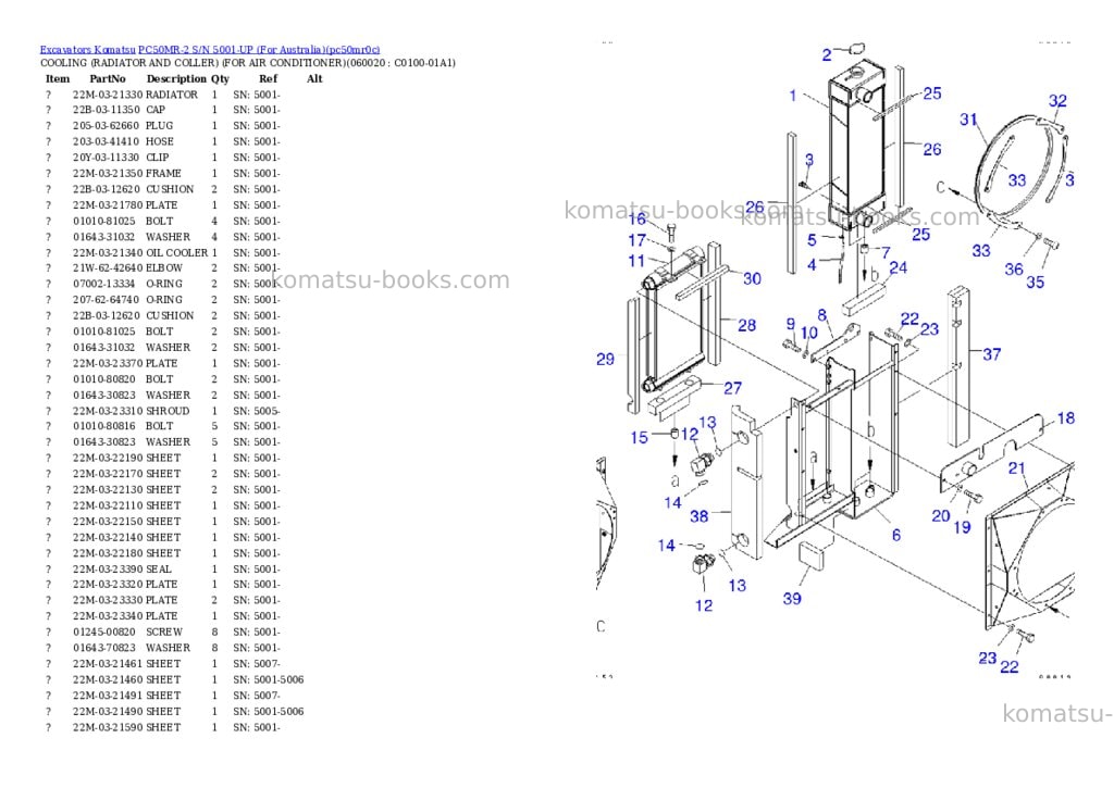 Komatsu PC50MR-2 S/N 5001-UP (For Australia) Parts catalog cover Page 5 Komatsu PC50MR-2 S/N 5001-UP (For Australia) Parts catalog cover Page 5