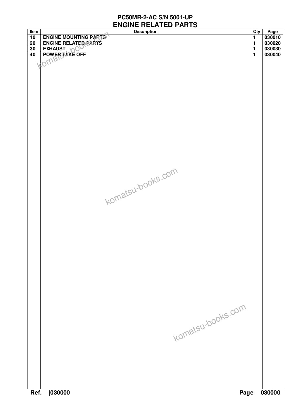 Komatsu pc50mr-2-ac s/n 5001-up Parts catalog cover Page 2