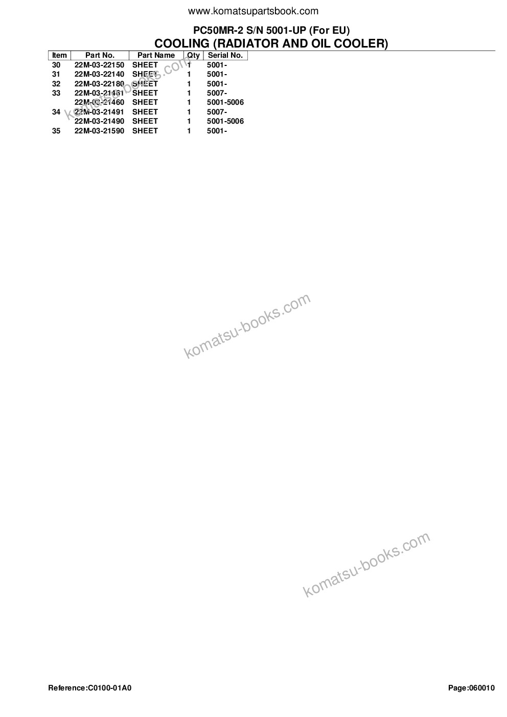 Komatsu PC50MR-2 S/N 5001-UP (For EU) Parts catalog cover Page 9 Komatsu PC50MR-2 S/N 5001-UP (For EU) Parts catalog cover Page 9