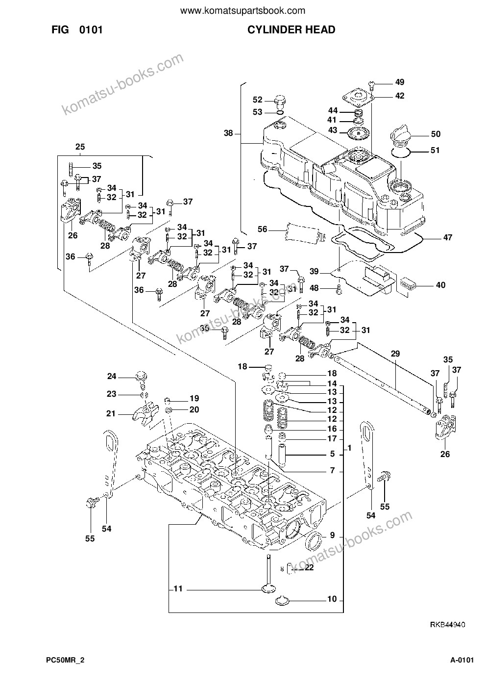 Komatsu pc50mr-2 s/n f00103 and up Parts catalog cover Page 3 Komatsu pc50mr-2 s/n f00103 and up Parts catalog cover Page 3