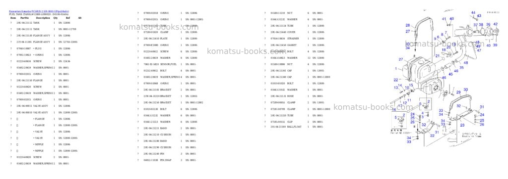 Komatsu pc50ud-2 s/n 8001-up Parts catalog cover Page 8