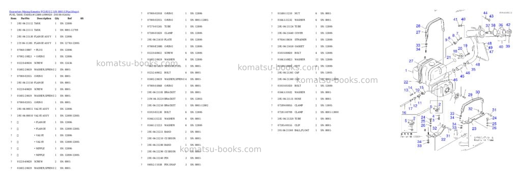 Komatsu pc50ug-2 s/n 8001-up Parts catalog cover Page 8