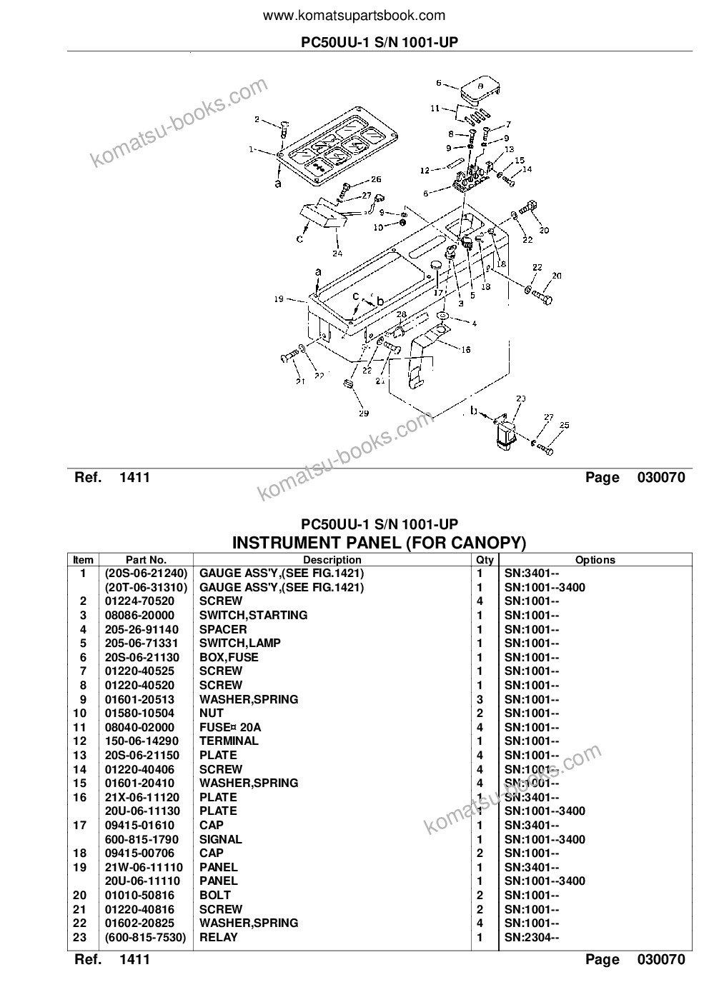 Komatsu PC50UU-1 S/N 1001-UP Parts catalog cover Page 10 Komatsu PC50UU-1 S/N 1001-UP Parts catalog cover Page 10