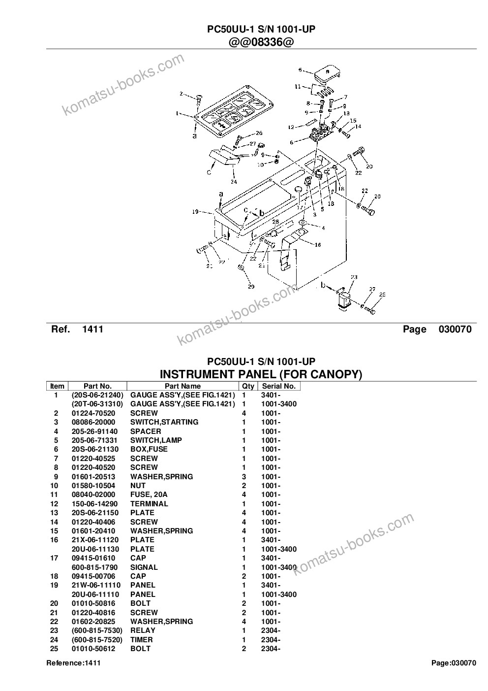 Komatsu pc50uu-1 s/n 1001-up Parts catalog cover Page 10 Komatsu pc50uu-1 s/n 1001-up Parts catalog cover Page 10