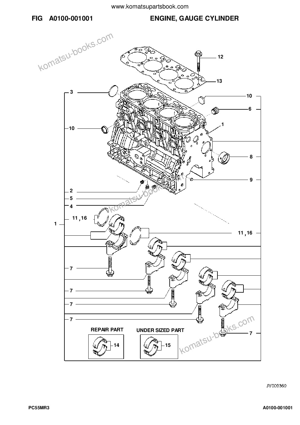 Komatsu pc55mr-3 s/n f30003 and up Parts catalog cover Page 3
