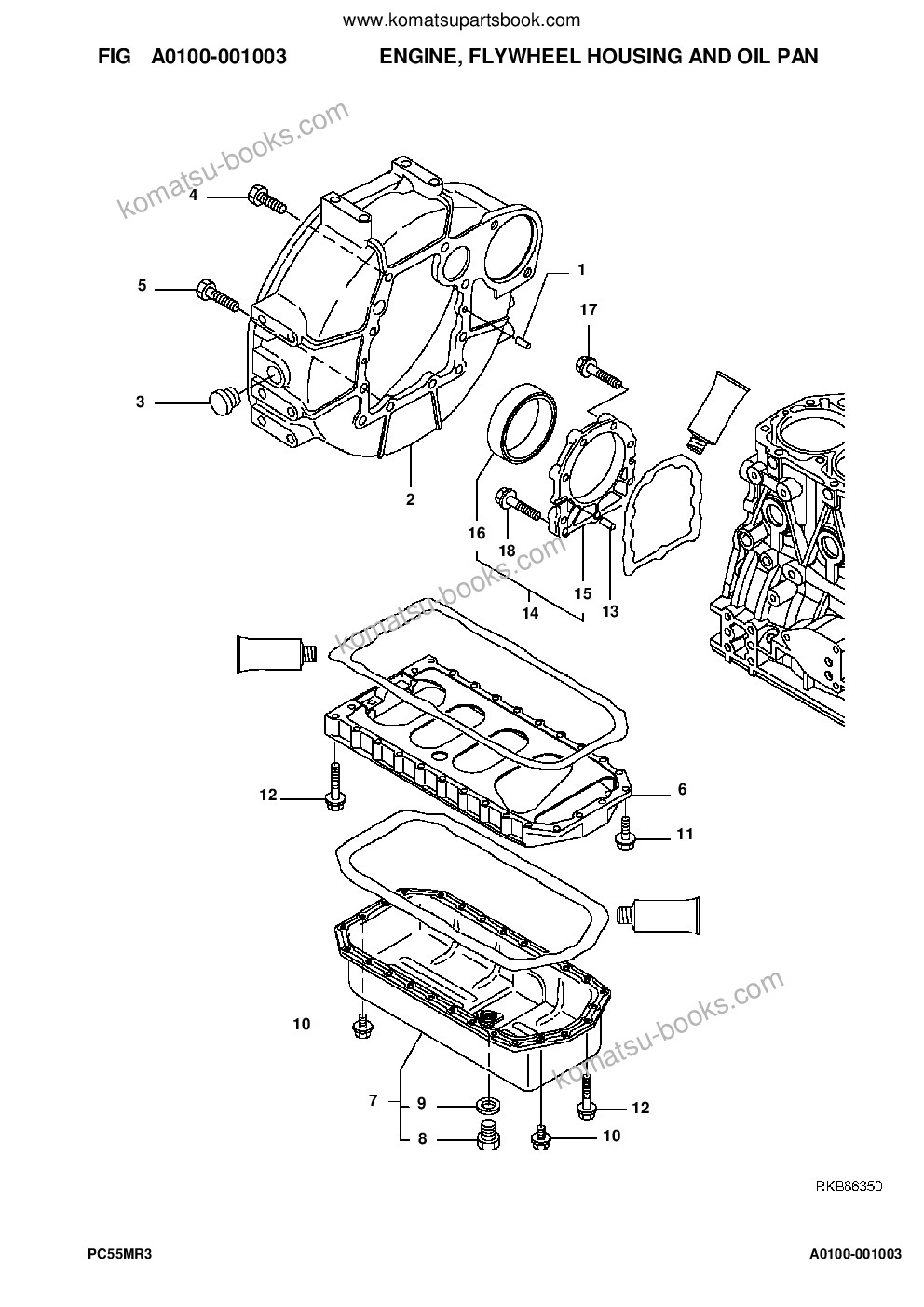Komatsu pc55mr-3 s/n f30003 and up Parts catalog cover Page 7
