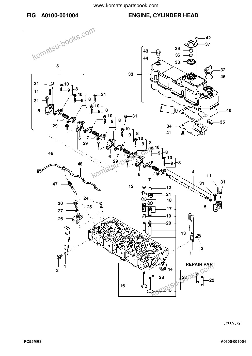 Komatsu pc55mr-3 s/n f30003 and up Parts catalog cover Page 9