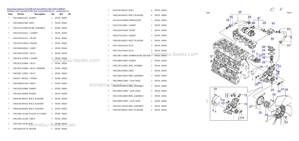 Komatsu PC55MR-5E0 S/N F40001 AND UP Parts catalog cover Page 10
