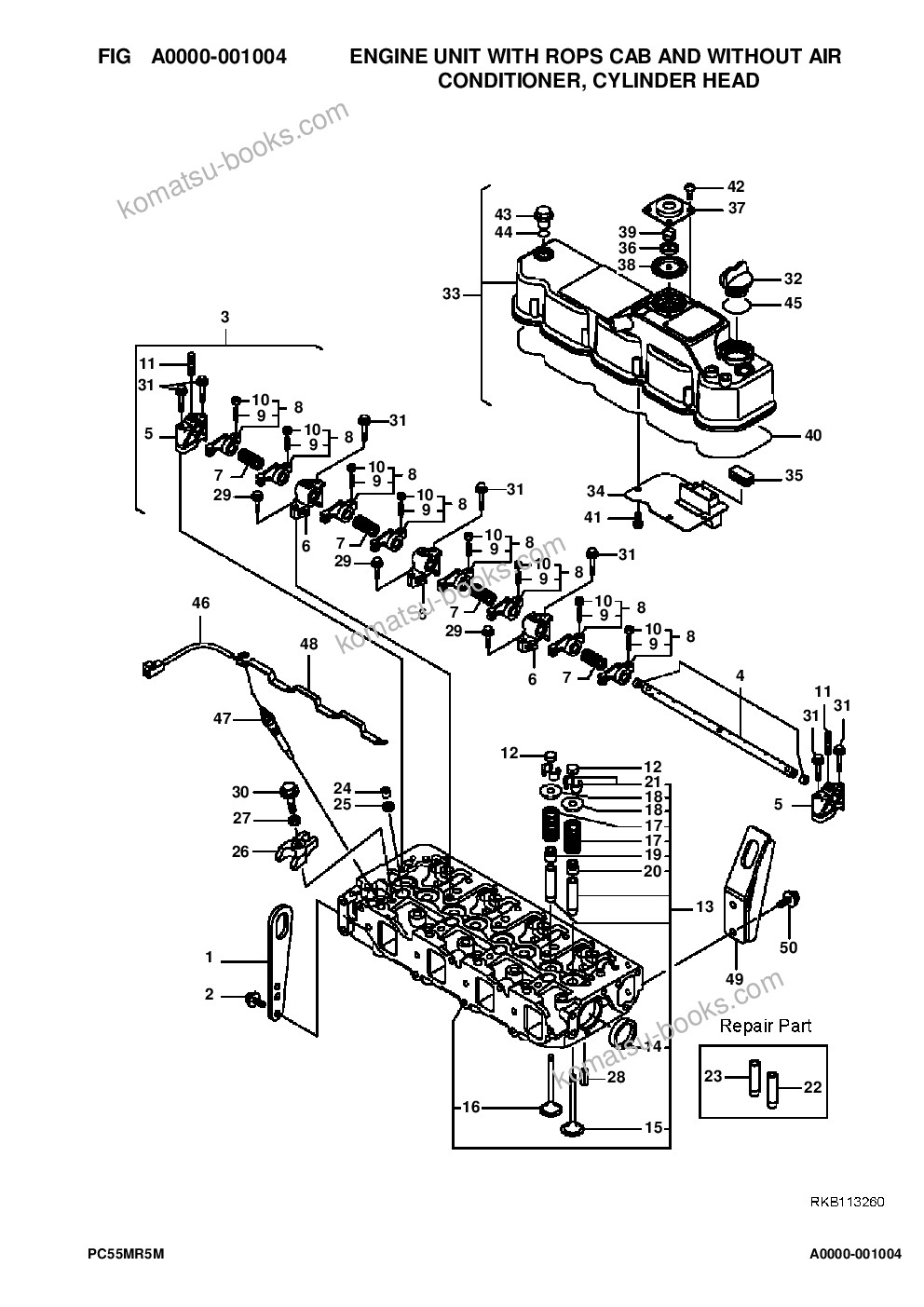 Komatsu pc55mr-5m0 s/n f60003 and up Parts catalog cover Page 10 Komatsu pc55mr-5m0 s/n f60003 and up Parts catalog cover Page 10