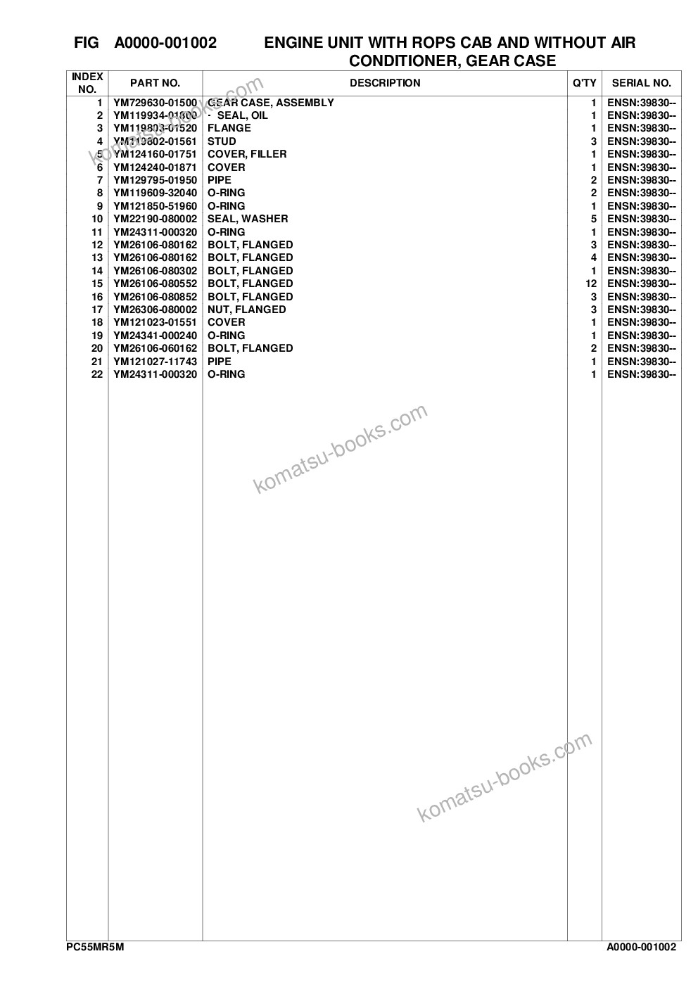 Komatsu pc55mr-5m0 s/n f60003 and up Parts catalog cover Page 7 Komatsu pc55mr-5m0 s/n f60003 and up Parts catalog cover Page 7