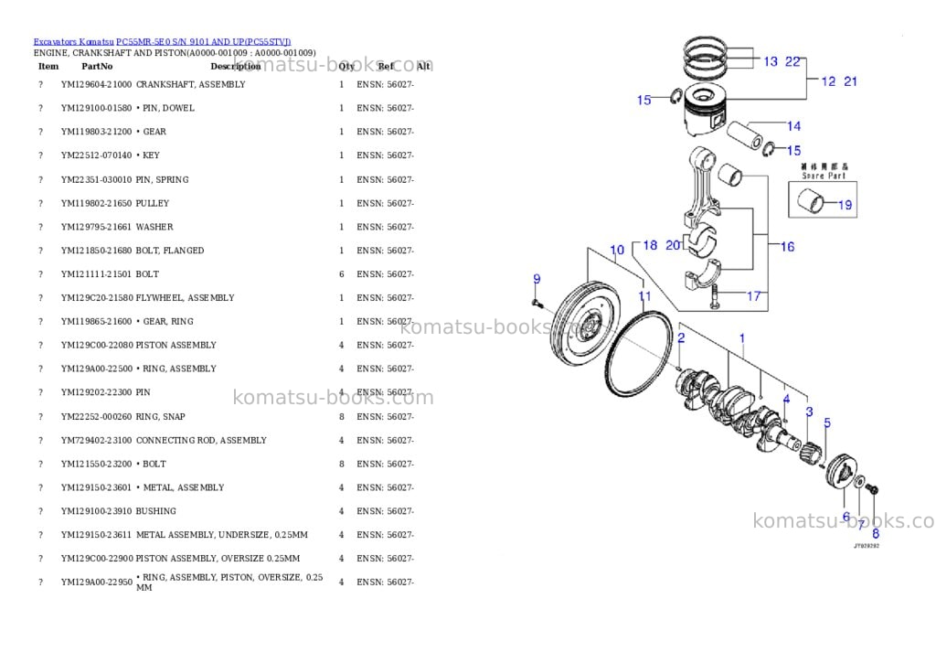 Komatsu PC55MR-5E0 S/N 9101 AND UP Parts catalog cover Page 8