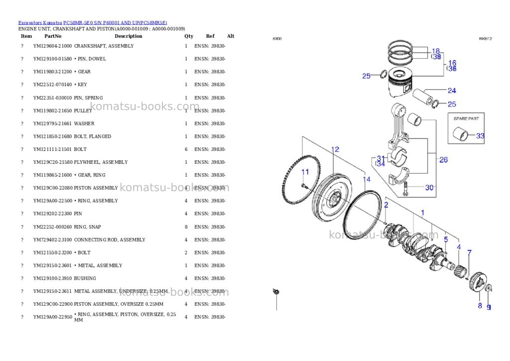 Komatsu PC58MR-5E0 S/N F60001 AND UP Parts catalog cover Page 8