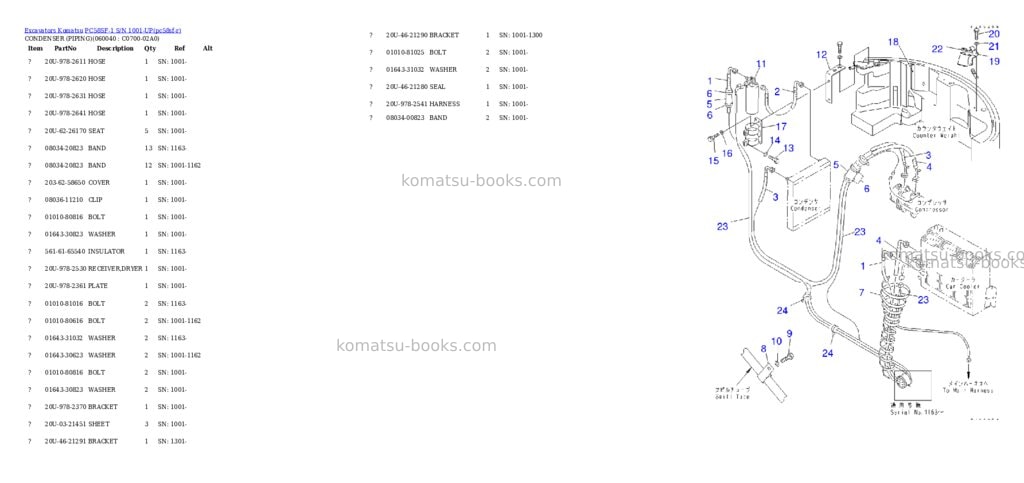 Komatsu pc58sf-1 s/n 1001-up Parts catalog cover Page 8 Komatsu pc58sf-1 s/n 1001-up Parts catalog cover Page 8