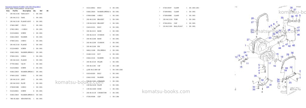 Komatsu pc58sf-1 s/n 1001-up Parts catalog cover Page 9 Komatsu pc58sf-1 s/n 1001-up Parts catalog cover Page 9