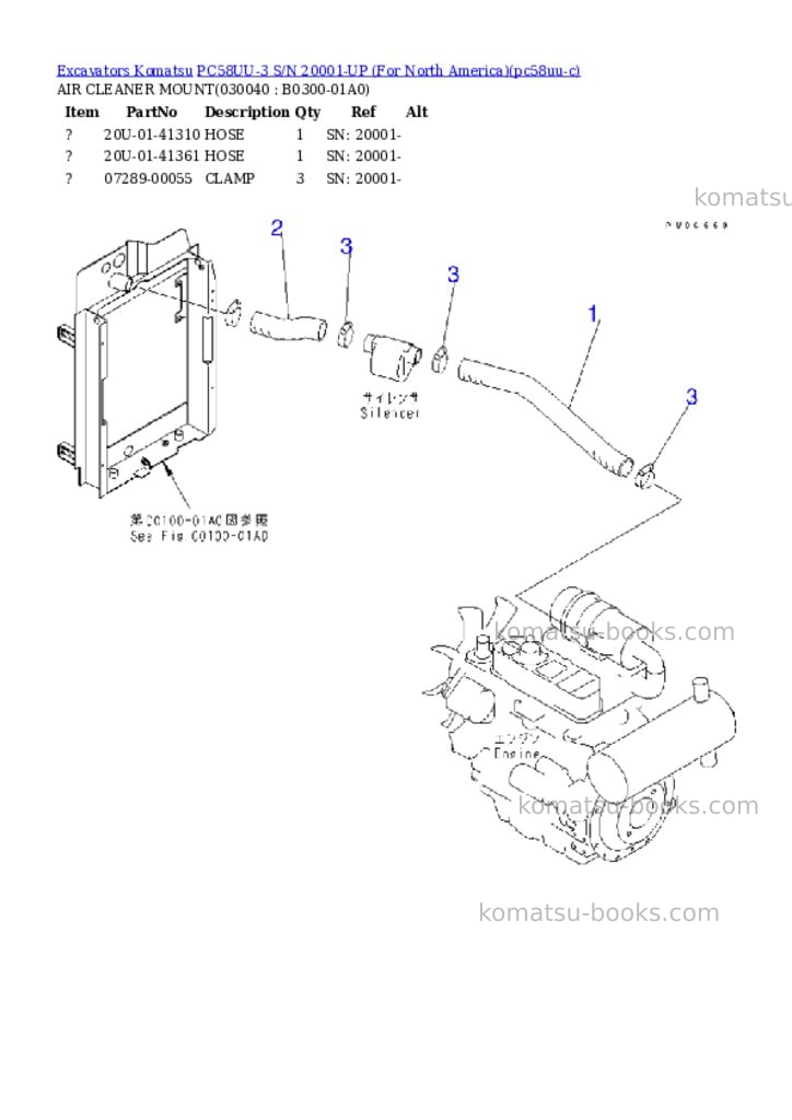 Komatsu PC58UU-3 S/N 20001-UP (For North America) Parts catalog cover Page 3