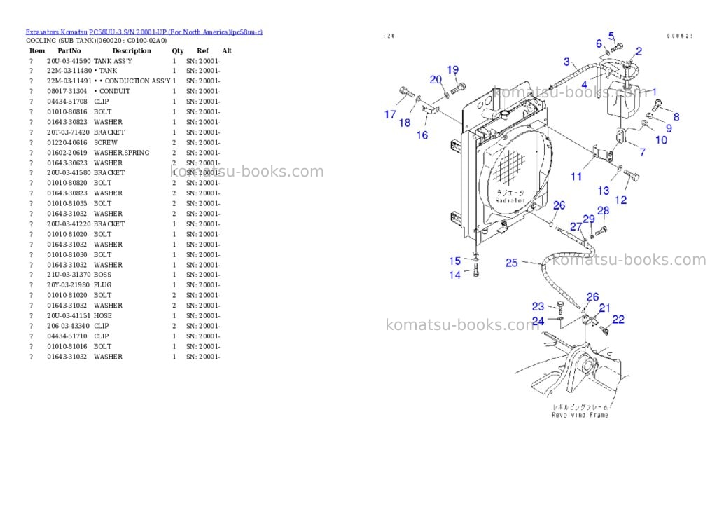 Komatsu PC58UU-3 S/N 20001-UP (For North America) Parts catalog cover Page 6