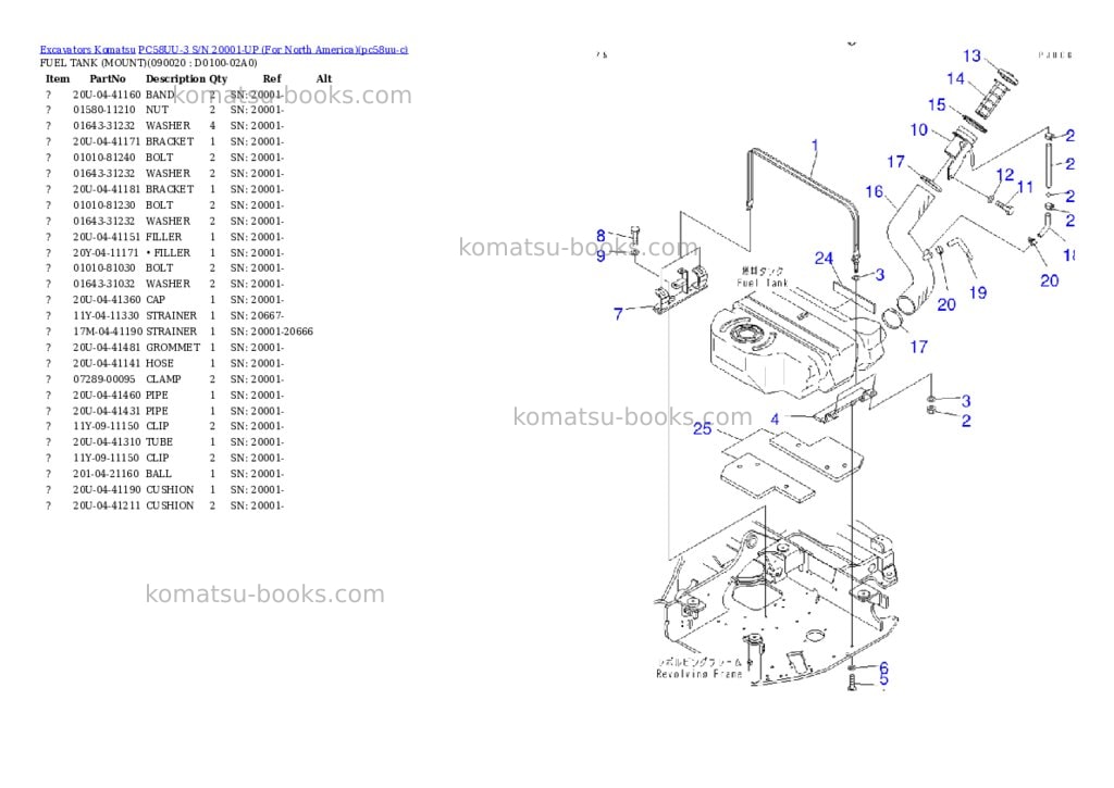 Komatsu PC58UU-3 S/N 20001-UP (For North America) Parts catalog cover Page 9
