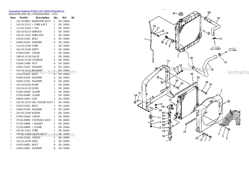 Komatsu pc60-3 s/n 18001-up Parts catalog cover Page 4