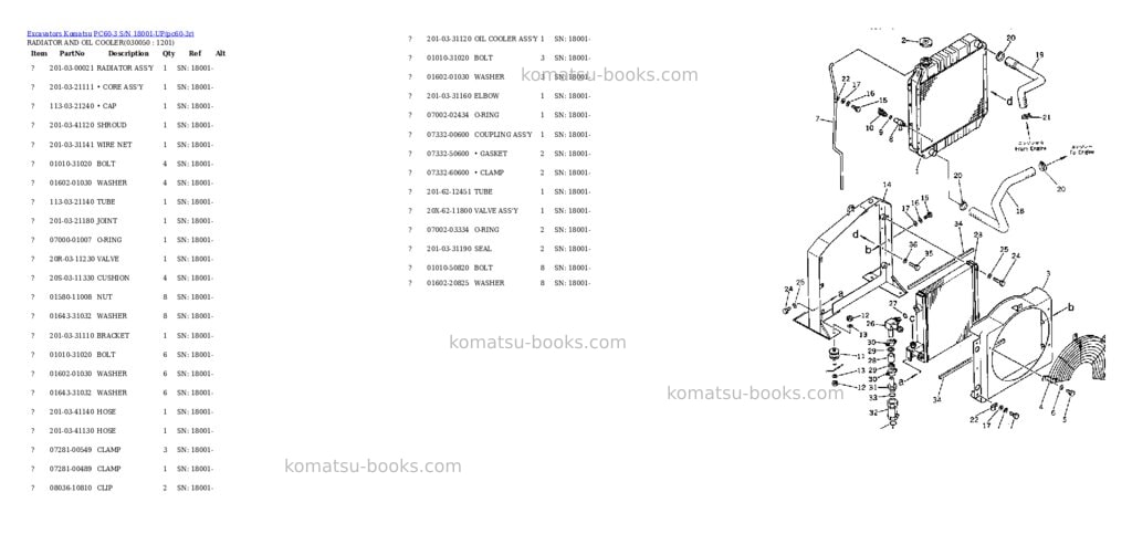 Komatsu PC60-3 S/N 18001-UP Parts catalog cover Page 4