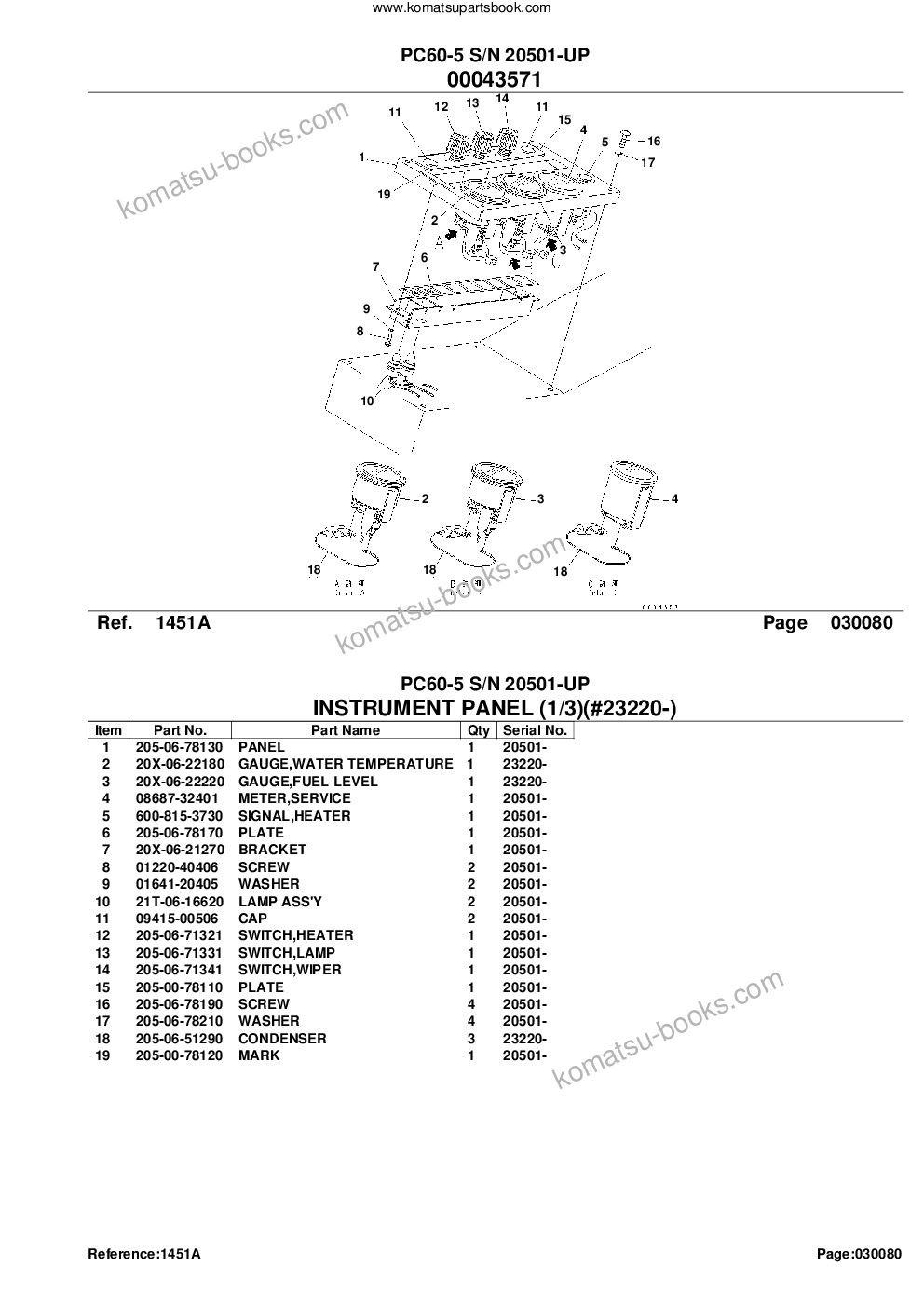 Komatsu pc60-5 s/n 20501-up Parts catalog cover Page 10