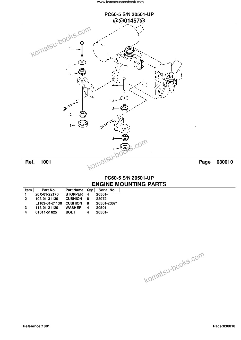 Komatsu pc60-5 s/n 20501-up Parts catalog cover Page 3
