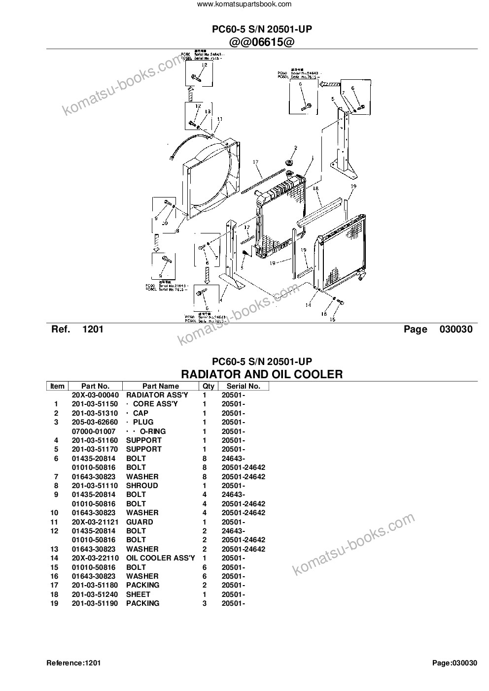 Komatsu pc60-5 s/n 20501-up Parts catalog cover Page 5