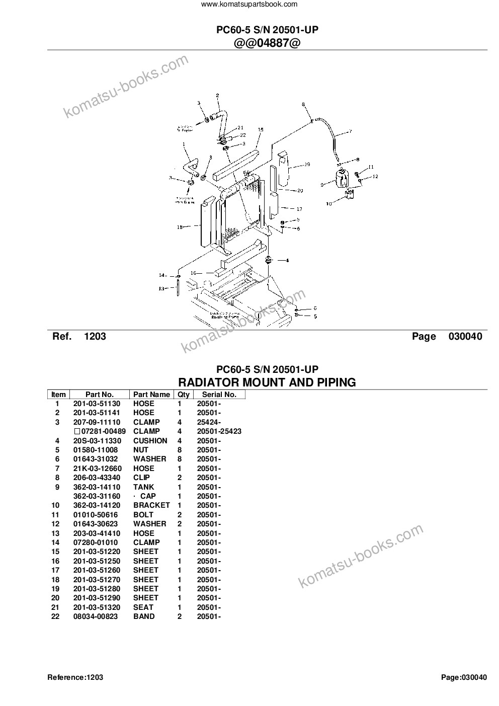 Komatsu pc60-5 s/n 20501-up Parts catalog cover Page 6