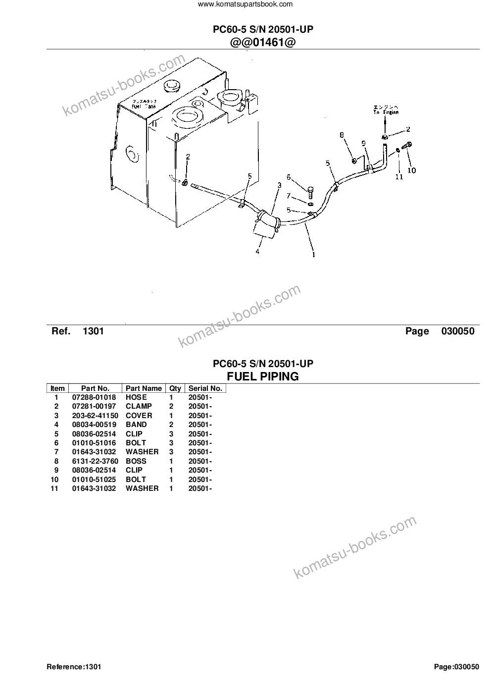 Komatsu pc60-5 s/n 20501-up Parts catalog cover Page 7