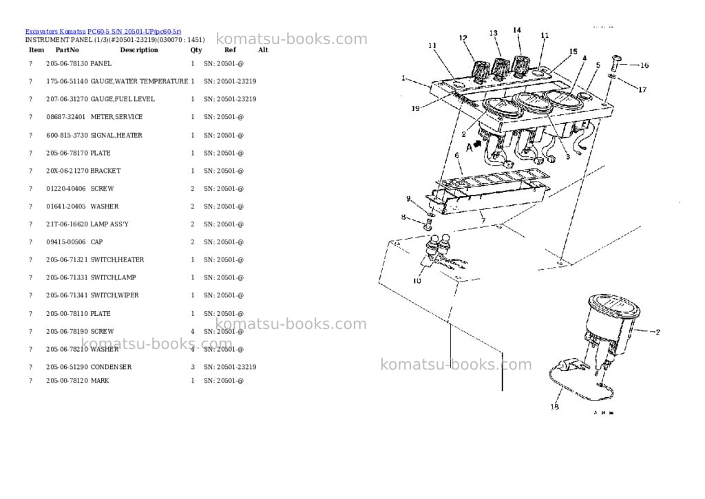 Komatsu PC60-5 S/N 20501-UP Parts catalog cover Page 6