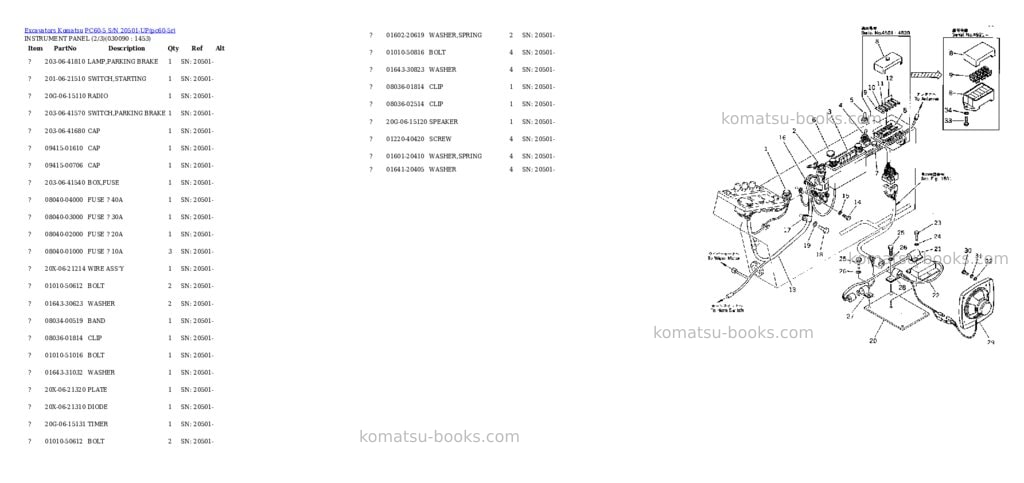 Komatsu PC60-5 S/N 20501-UP Parts catalog cover Page 8