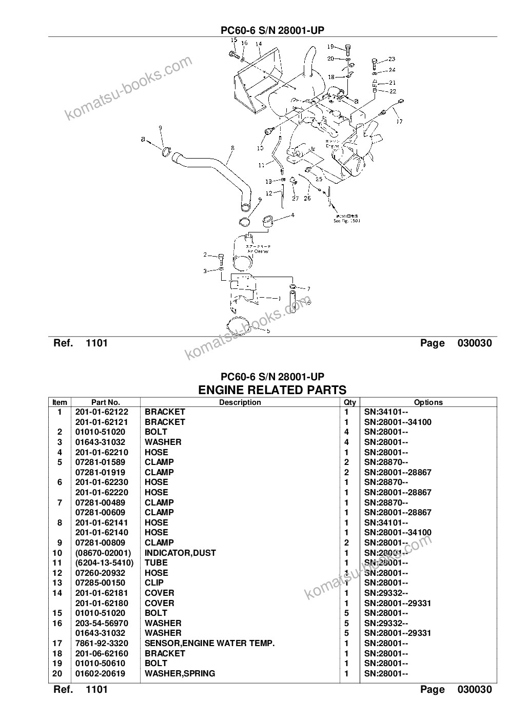 Komatsu PC60-6 S/N 28001-UP Parts catalog cover Page 5