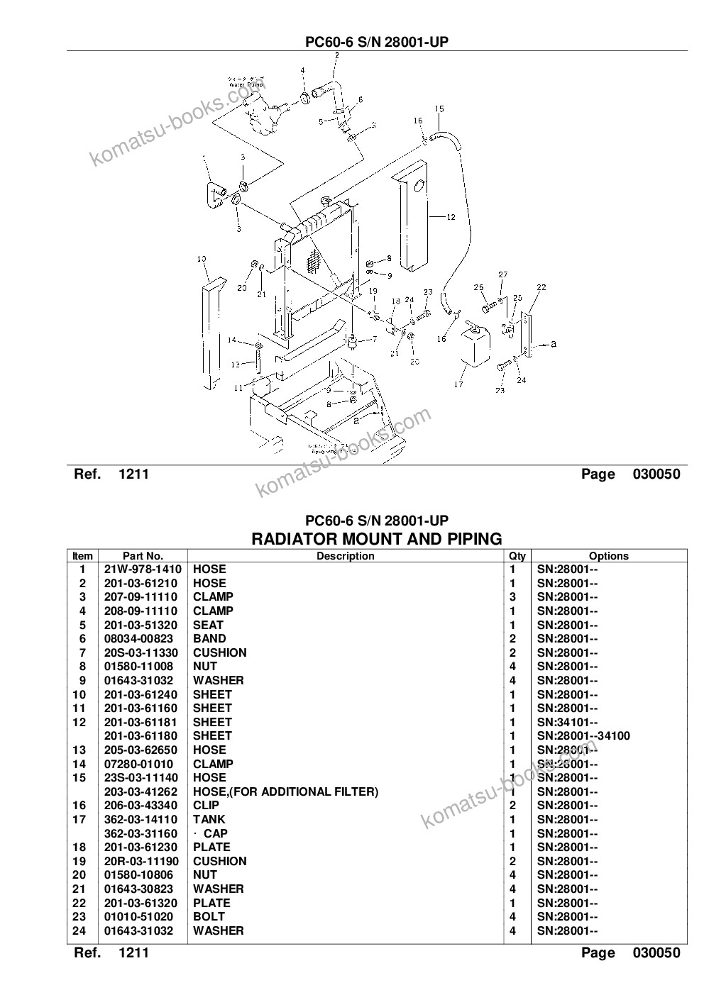 Komatsu PC60-6 S/N 28001-UP Parts catalog cover Page 9