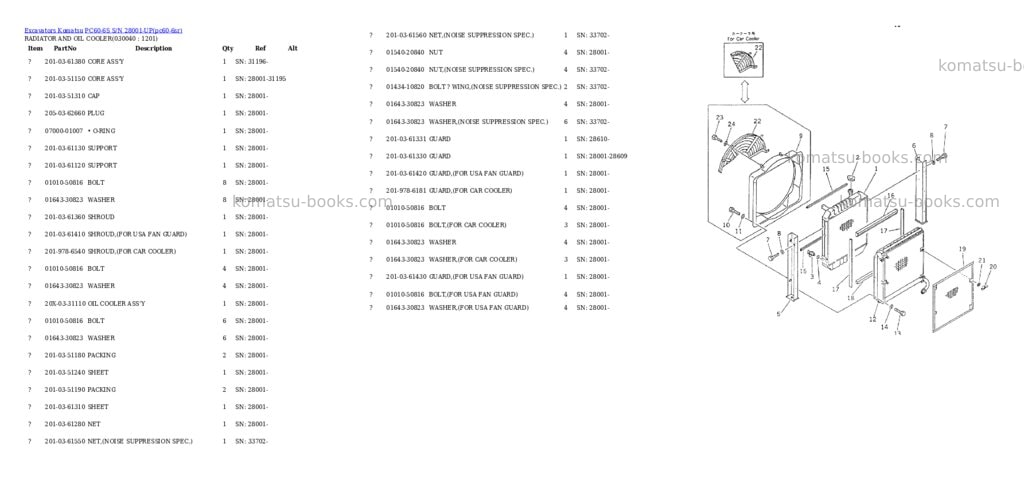 Komatsu pc60-6s s/n 28001-up Parts catalog cover Page 3