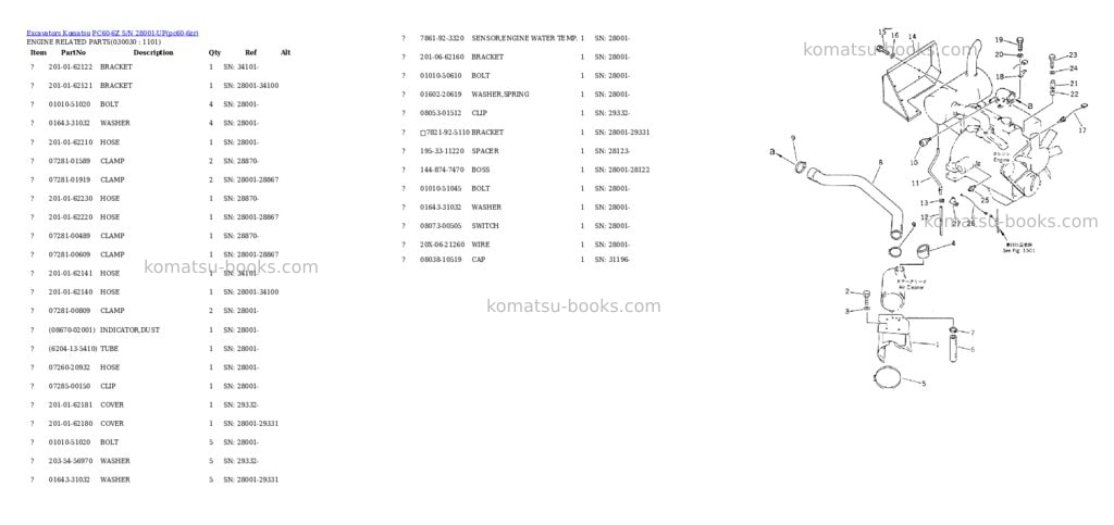 Komatsu pc60-6z s/n 28001-up Parts catalog cover Page 2