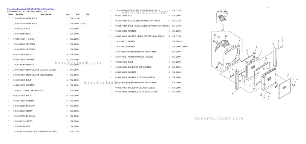 Komatsu pc60-6z s/n 28001-up Parts catalog cover Page 3