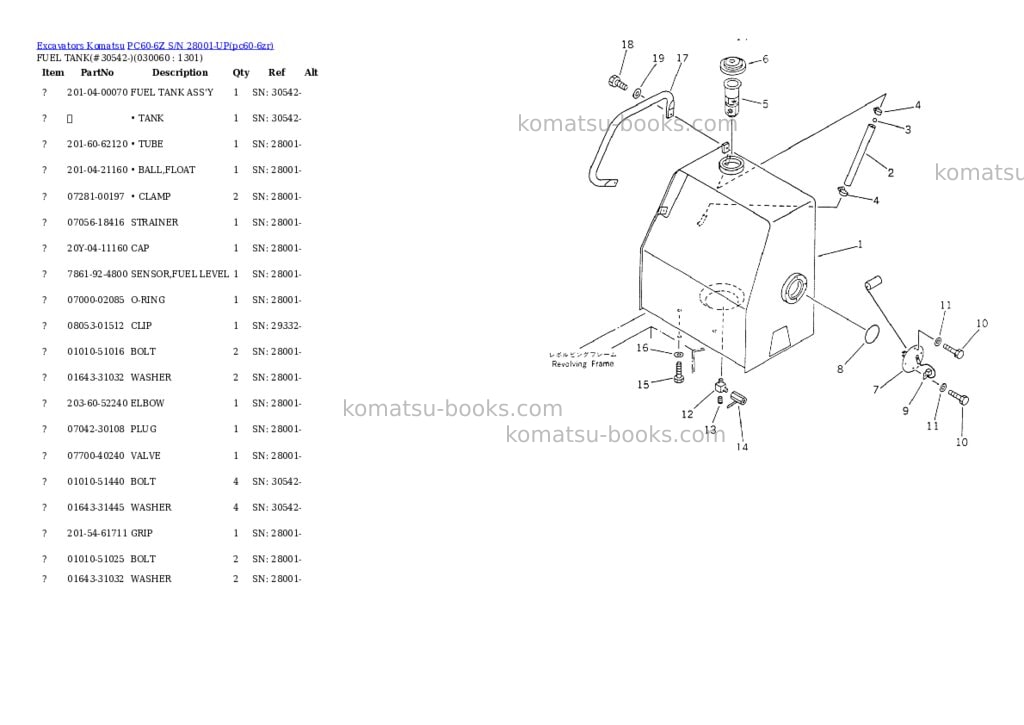 Komatsu pc60-6z s/n 28001-up Parts catalog cover Page 5