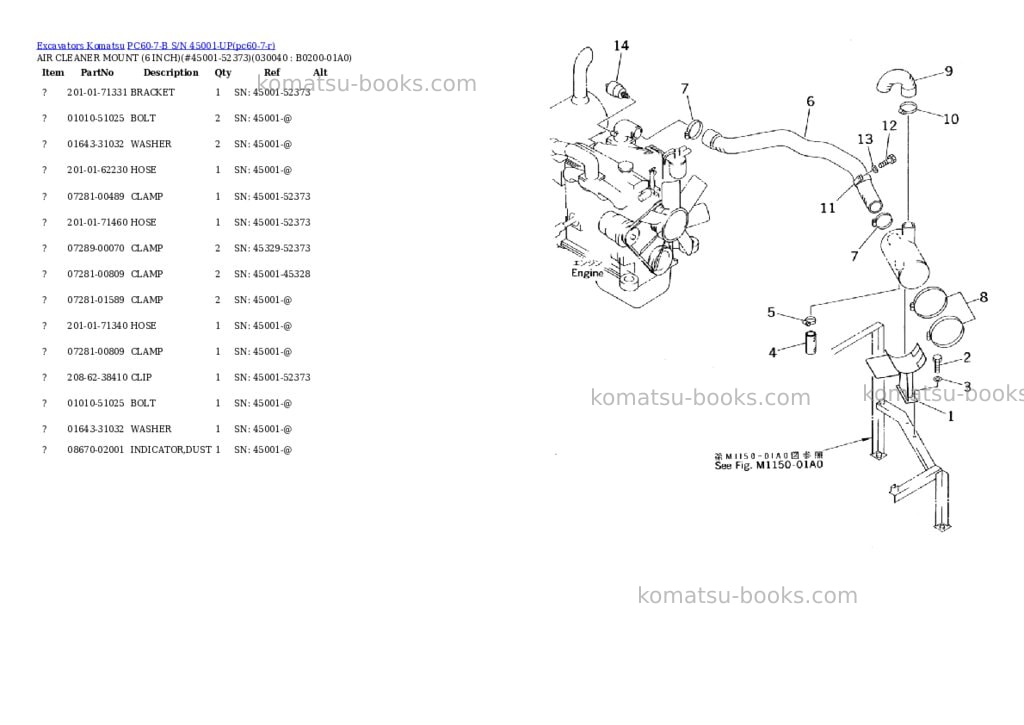 Komatsu pc60-7-b s/n 45001-up Parts catalog cover Page 3